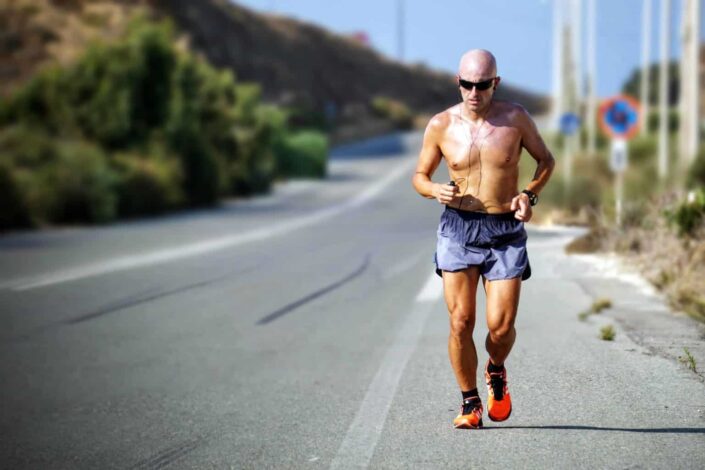 Man jogging on a sunny day