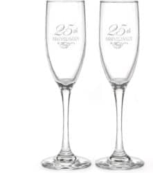 25th Anniversary Gifts For Parents - 25th Anniversary Champagne Toasting Flutes