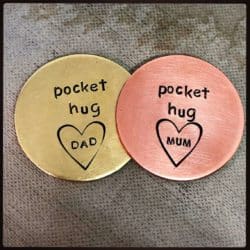 Cheap anniversary gifts for parents - Personalized Pocket Hug Love Token