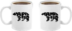 practical anniversary gifts for parents - Mama Bear & Papa Bear Coffee Mug Set