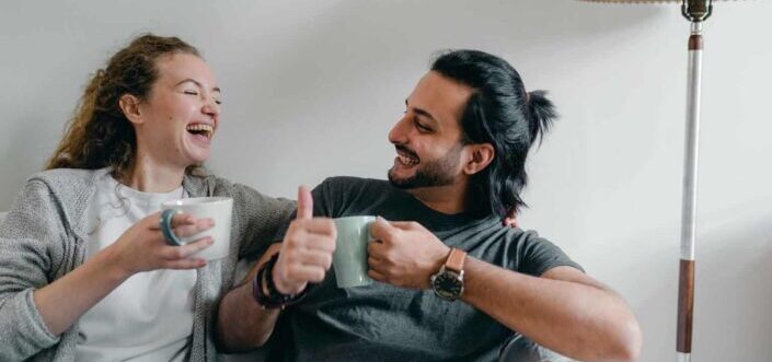 Man and woman having a good time.