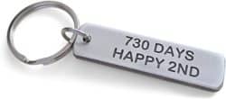 2 year anniversary gifts - 730 Days happy 2nd engraved keychains