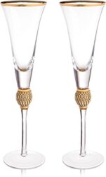 Gold Banded Champagne Flute