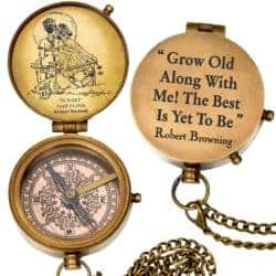 Birthday Gift Ideas For Girlfriend That Can Be For Anniversaries - grow old along with me engraved compass