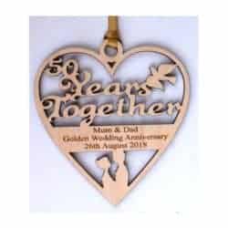 Cheap 50th wedding anniversary gifts - 50th Wedding Wood Art Plague, Engraved your Message