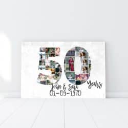 Cheap 50th wedding anniversary gifts - Personalized Photo Collaged Art Canvass