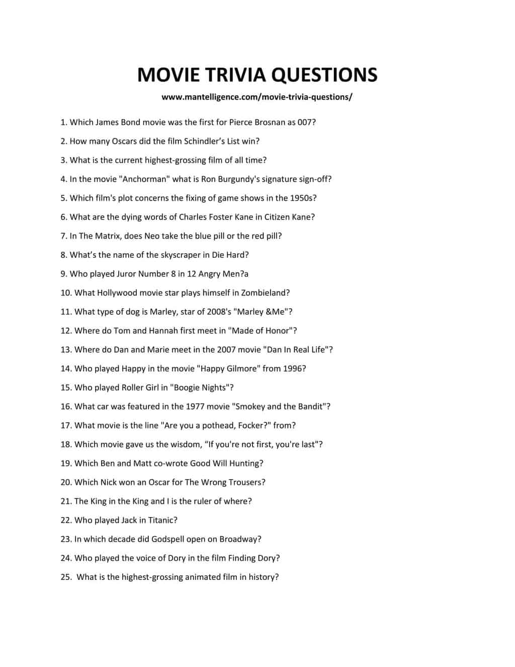 MOVIE TRIVIA QUESTIONS-1