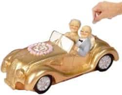 best 50th wedding anniversary gifts - Wedding Car Elderly Couple Figurines