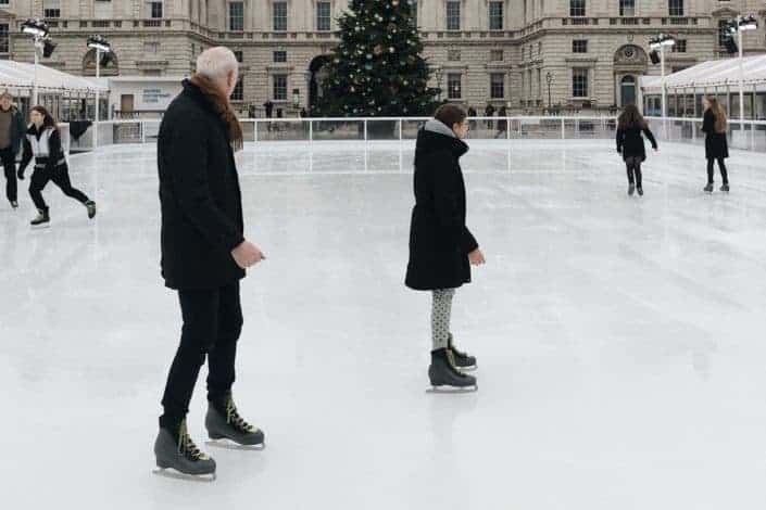 Couple ice skating