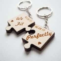 small 50th wedding anniversary gifts - Puzzle Piece Keychain