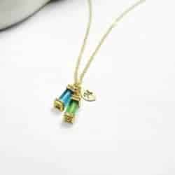 thoughtful 50th wedding anniversary gifts - Couple Birthstone Necklace