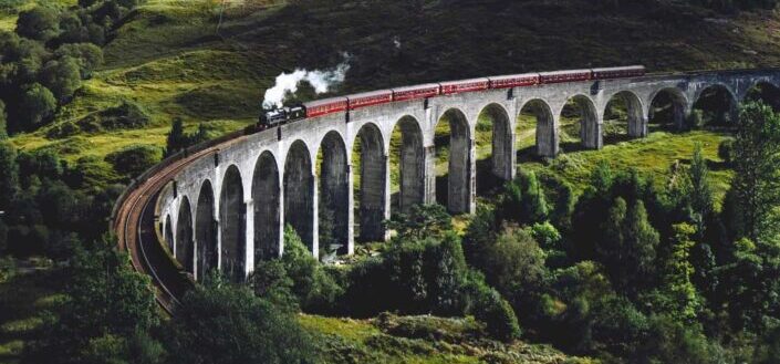 train crossing bridge