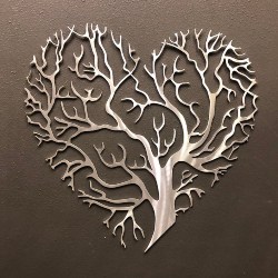 Tree of Life Heart Aluminum Metal Wall Art (1)