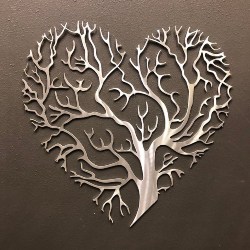 Tree of Life Heart Aluminum Metal Wall Art (1)