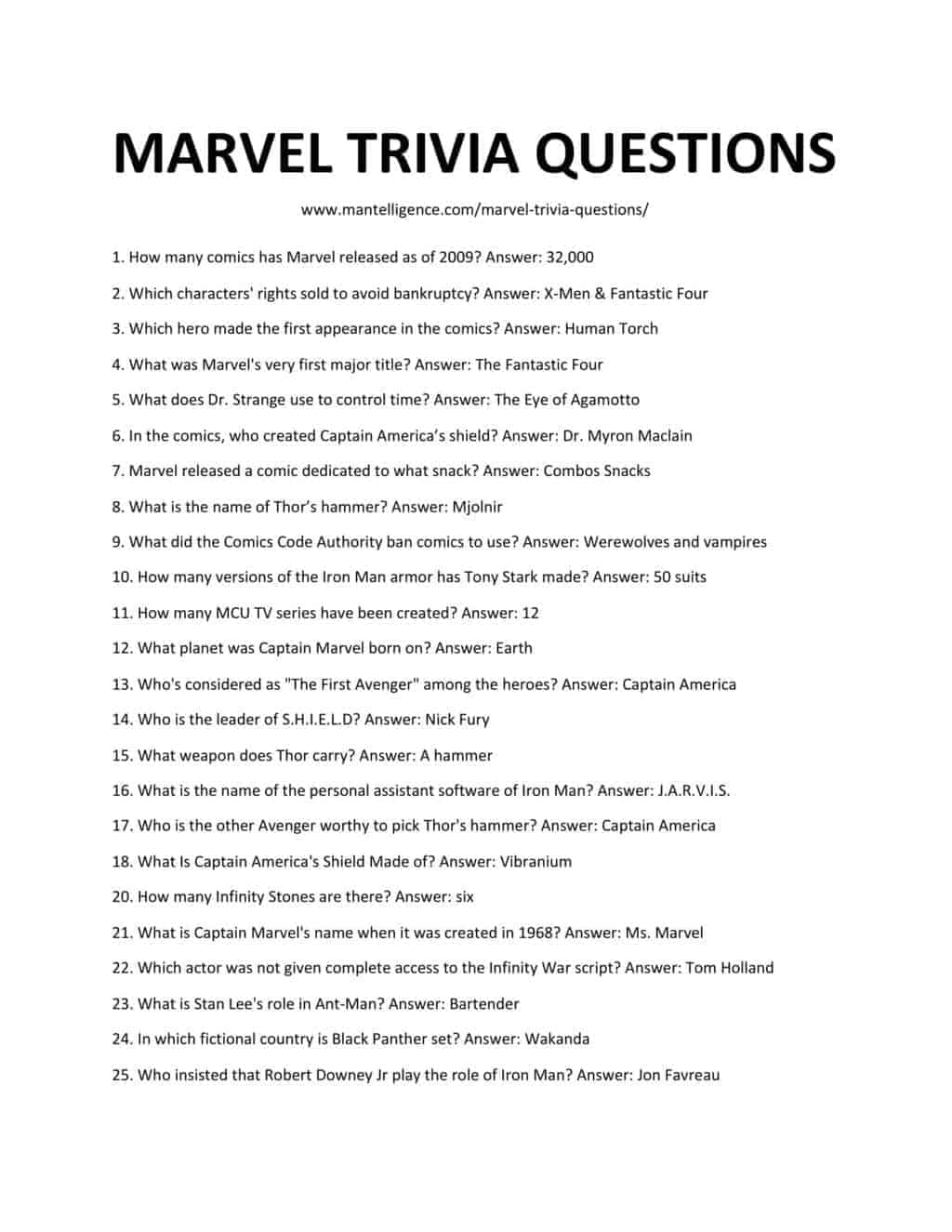 45 Best Marvel Trivia Questions And Answers This Is The List You Need