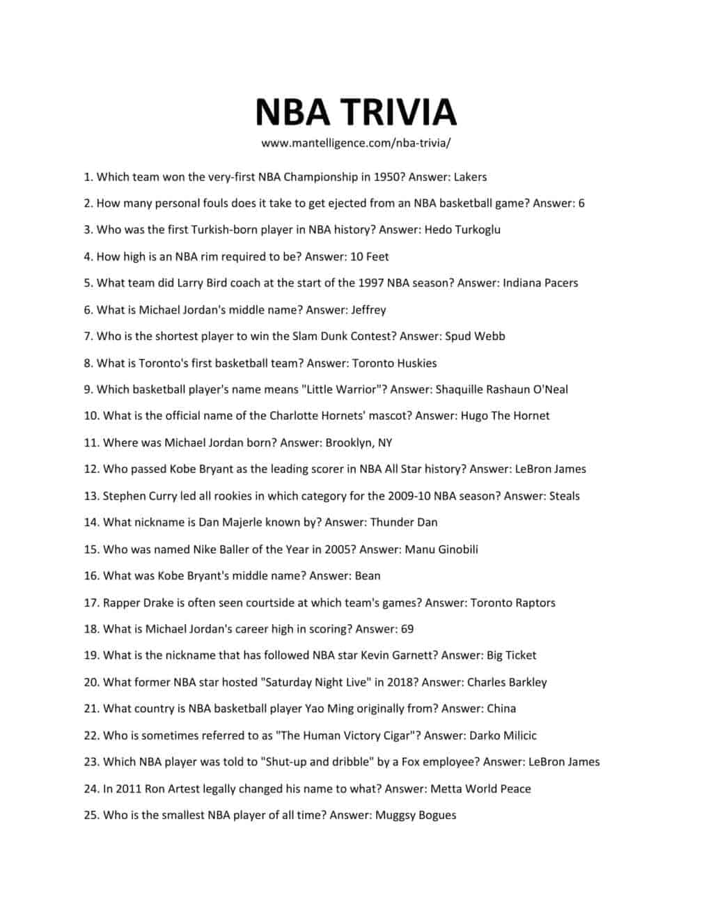 41 Best NBA Trivia Questions And Answers LaptrinhX News