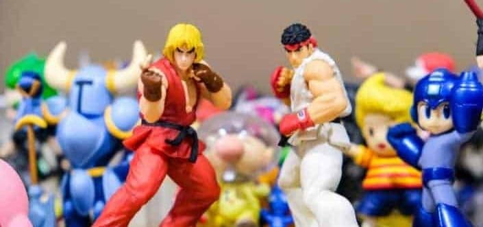 Miniature street fighters characters.