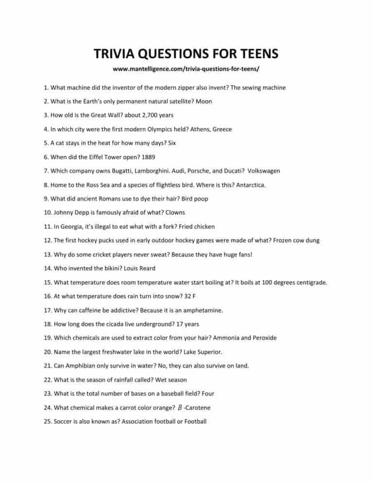 37+ Trivia Questions for Teens (with Answers)