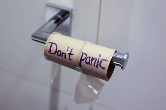 Don't panic written on a tissue core 