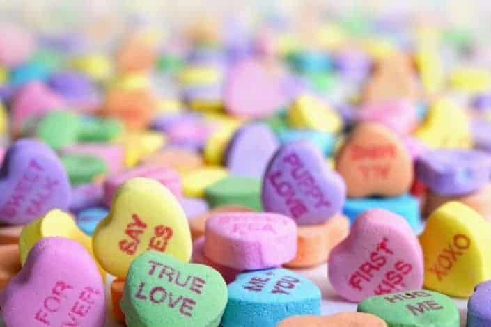 assorted heart shape candies