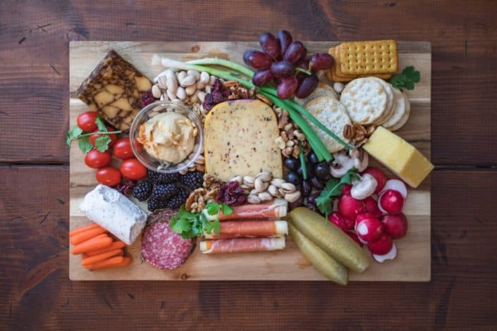 fancy healthy snacks in a board