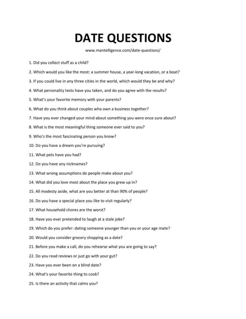 164 Uncommon First Date Questions – Easily spark c…