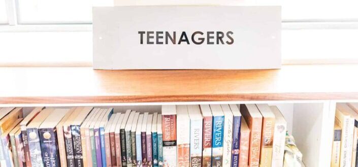 Bookshelf for teenagers section