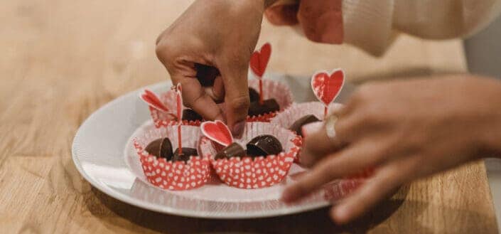 Hand plating chocolates