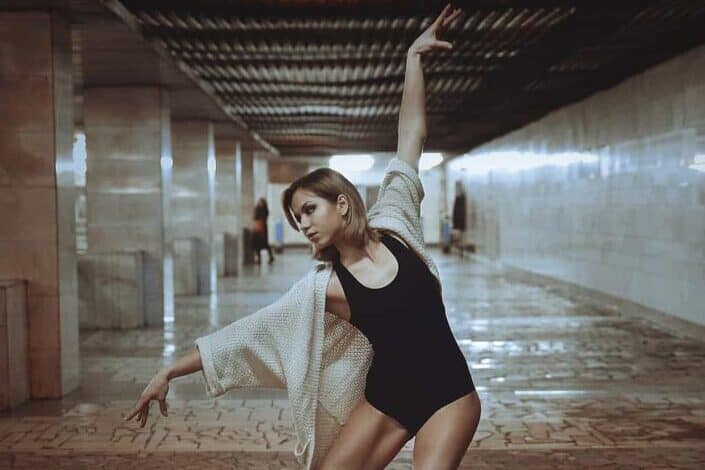 Woman doing ballet pose