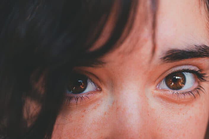 Woman's eyes looking straight at the camera