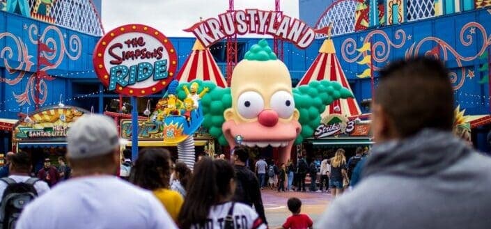 The Simpsons ride at Krustyland park