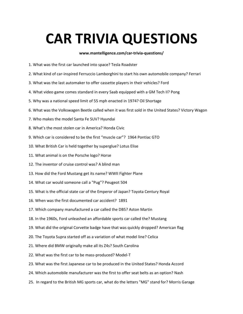 23 Best Car Trivia Questions How Much Do You Really Know About Cars Laptrinhx News