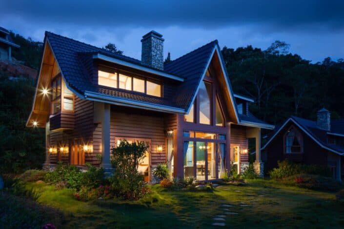 A Beautiful, Well-Lit Vacation House