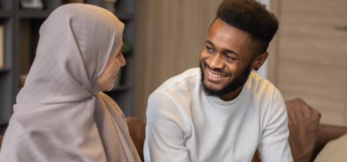 Couple having a sweet talk