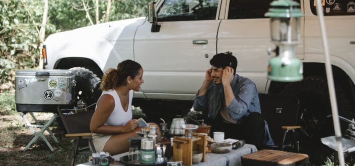 Couple spending time together outdoor.