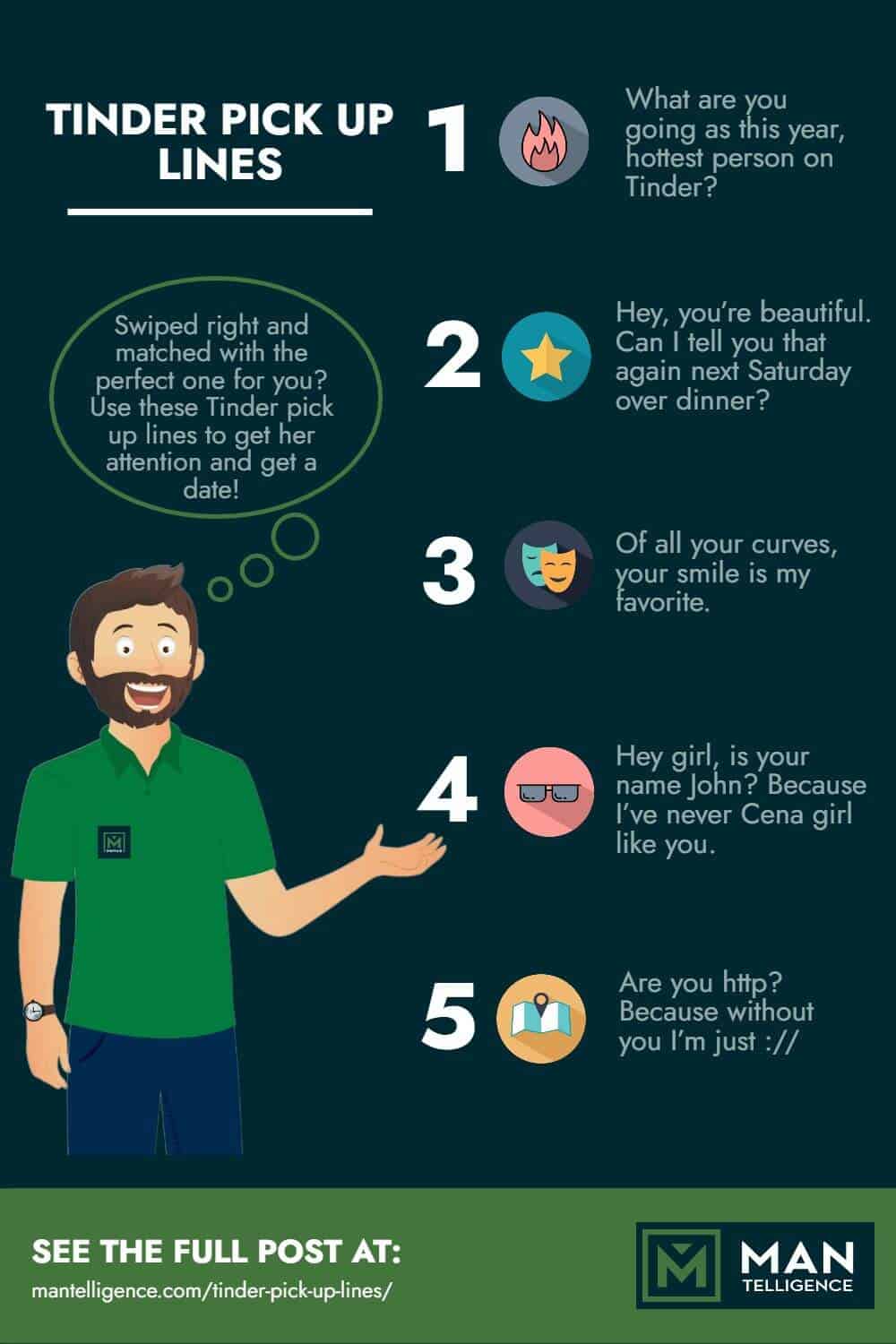 Tinder Pick Up Lines - infograph