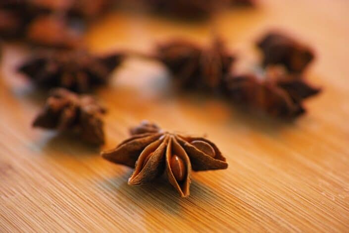 Star Anise on Top of Wooden Surface