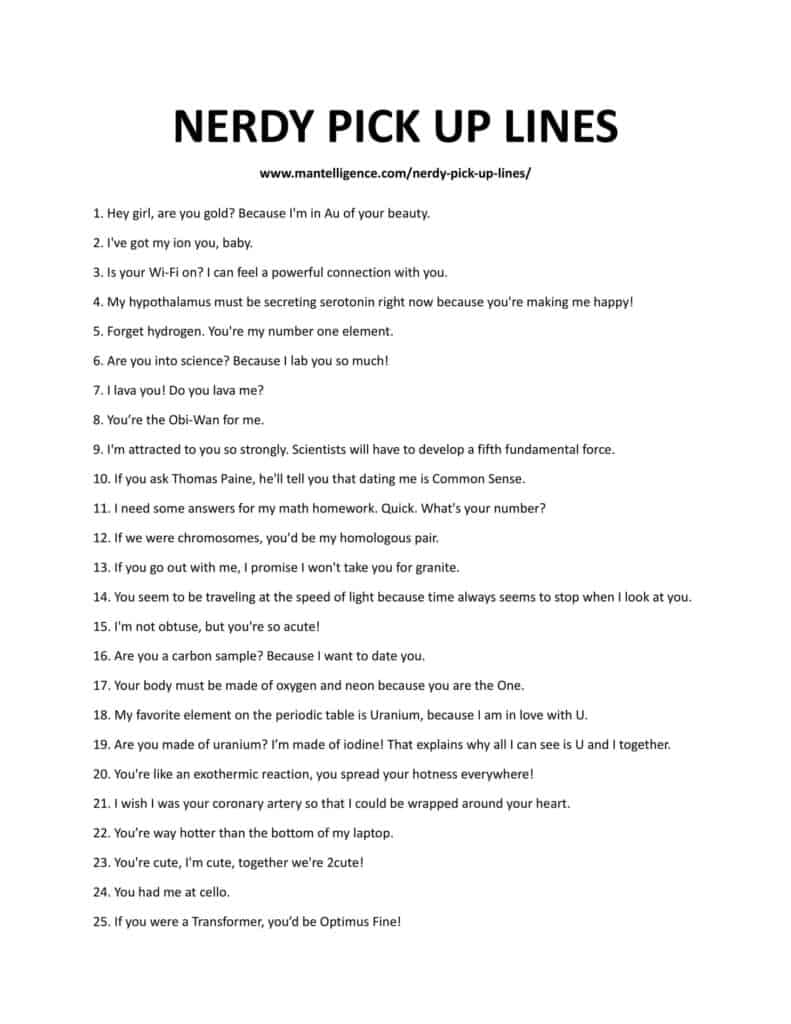 25 Nerdy Geeky Pick Up Lines To Find Your Homologous Pair