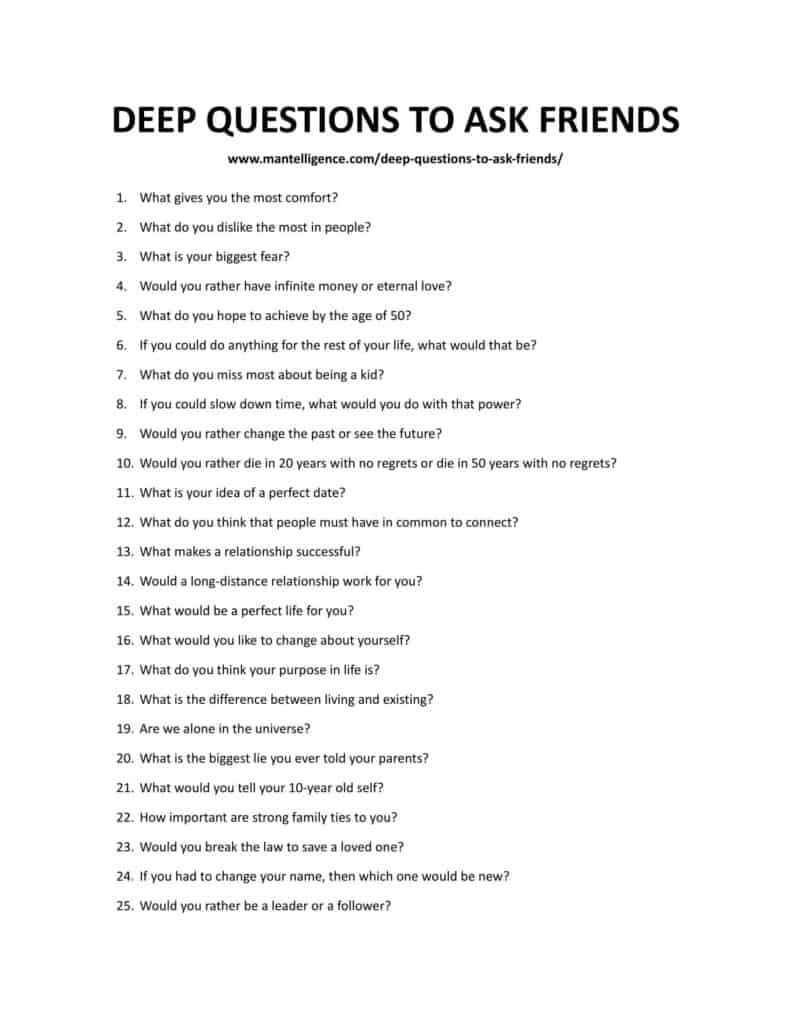 20 Best Deep Questions To Ask Friends - One Dive To Know Them Quick!