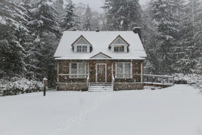 A house during winter.