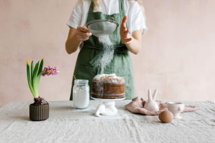 A person making a dessert