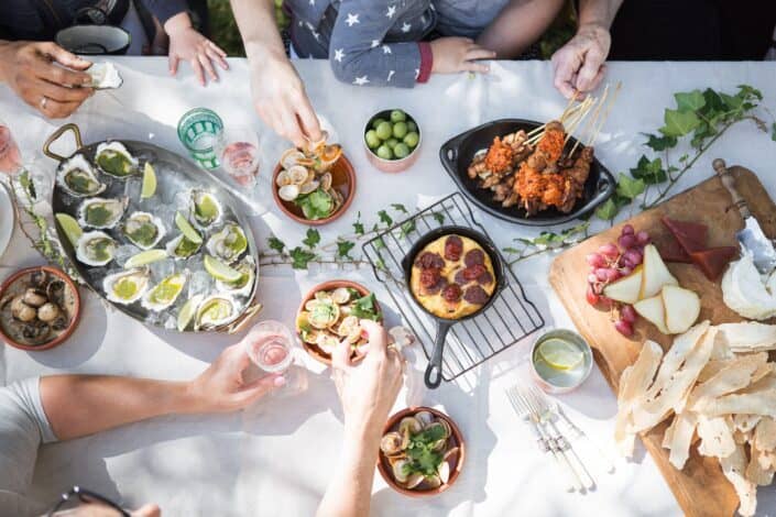 A table with variety of food.