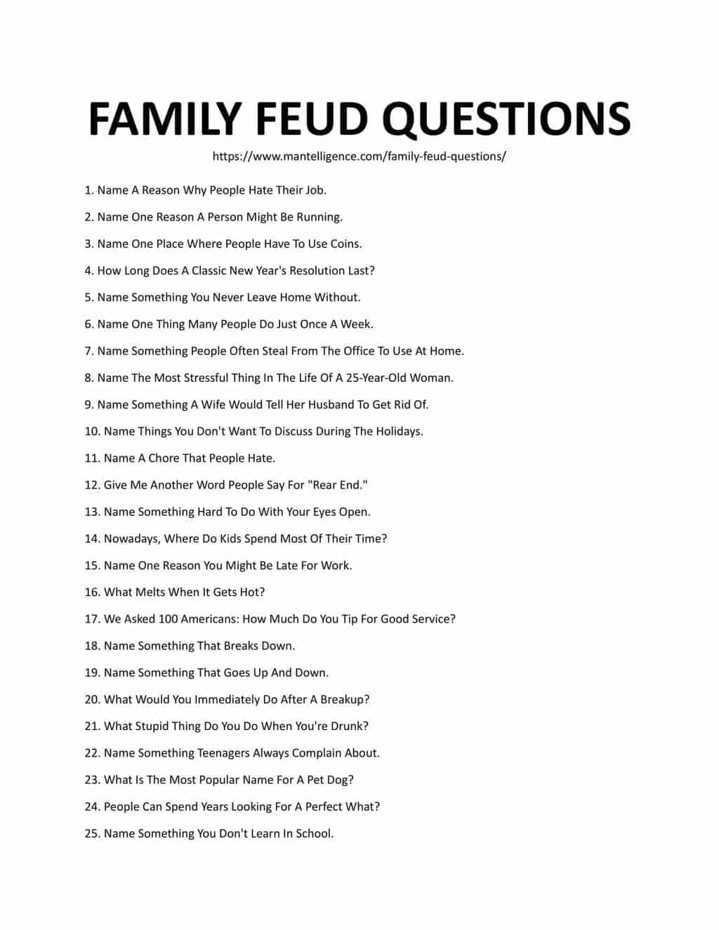 family feud travel questions