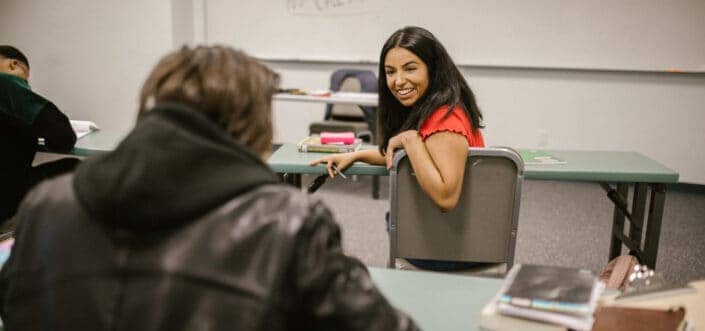 Man asking the girl a question