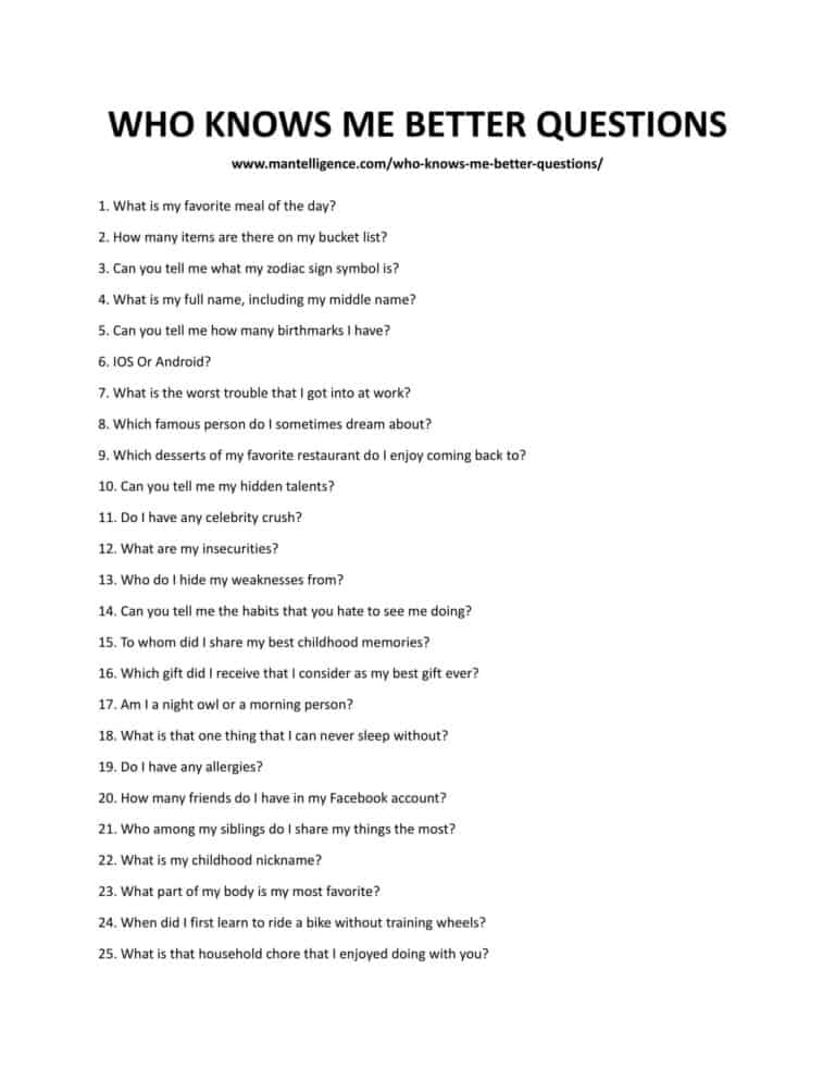 27 Who Knows Me Better Questions Find Out Who Keeps You In Mind