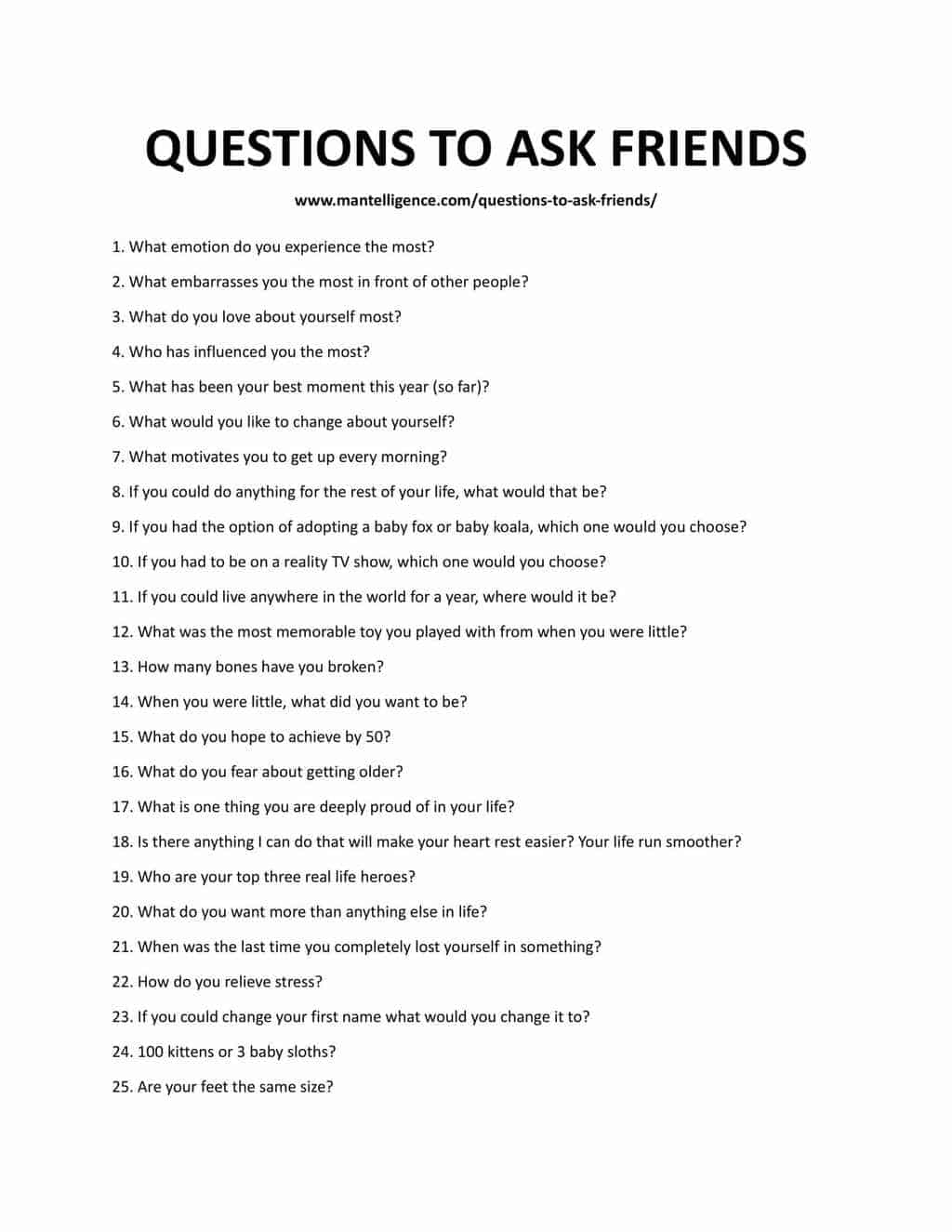 77 Wonderful Questions To Friends - Have Really