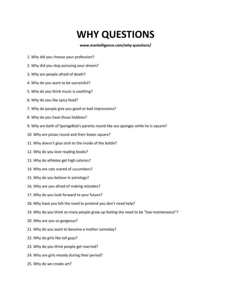 Make Interesting Conversations Now With The Best 27 Why Questions