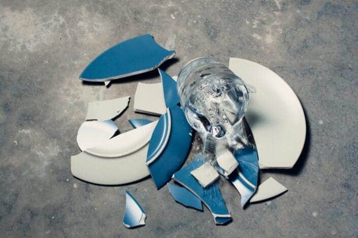 Broken Plates on the floor