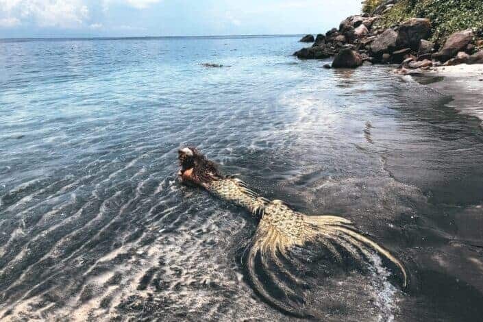 A mermaid on the beach