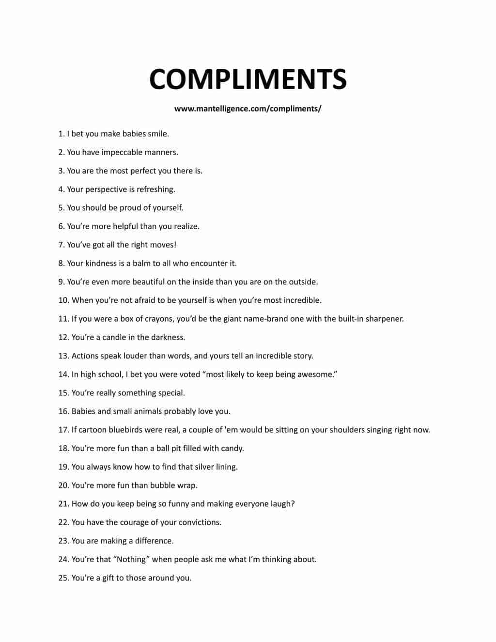 64 Amazing Compliments To Give - How to Make People Feel Great Everytime.